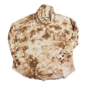 LuLaRoe Aubrey Cream and Brown turtleneck